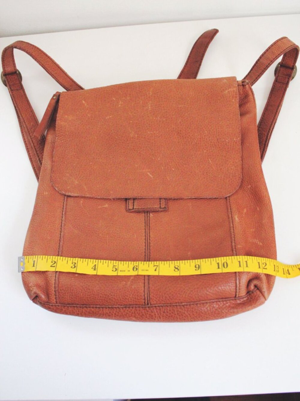 Vintage Duluth Trading Company Brown Leather Backpack Pebbled Shoulder Bag Tan - Picture 11 of 11